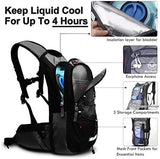 Insulated Hydration Backpack Pack with 3L BPA Free Leak Proof Water Bladder, Large Storage Lightweight Hiking Daypack with Waist Pouches & Cooler Layer, for Running, Biking, Camping, Festival