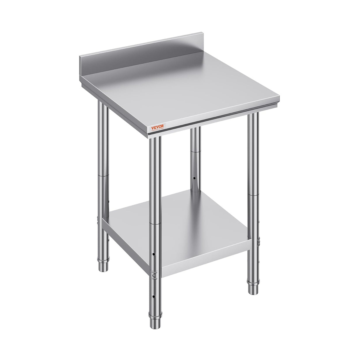 Mophorn Stainless Steel Table Work Table 24 x 24 x 34 Inch Commercial Food Prep Worktable Heavy Duty Prep Worktable Metal Work Table with Adjustable Feet for Restaurant, Home and Hotel