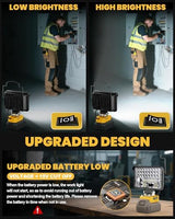 Cordless for Dewalt 20V Max LED Work Light, LIVOWALNY 78W 7800LM 5" 20V Battery Flashlights with USB & Type-C & Low Voltage Protection & 140° Pivoting Head for Emergency, Outdoors and Job Site Light