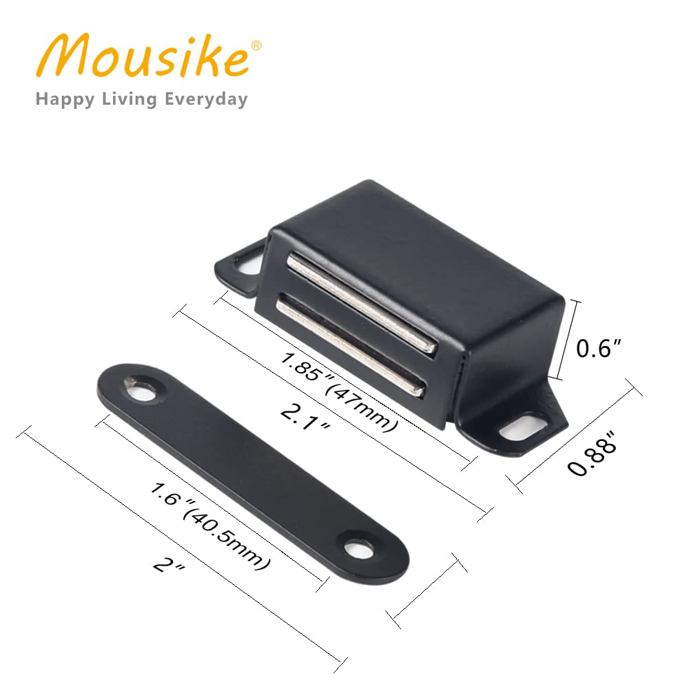 Mousike Cabinet Magnets 30lb Black Door Magnets with Strong Magnetic for Kitchen Cupboard Wardrobe Closet Cabinet Door Drawer Latch 8 Pack