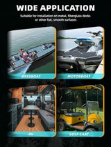 FOCEAN Boat Flooring EVA Foam Boat Decking Marine Mat Non-Slip Self-Adhesive Flooring Sheet for Motorboat Kayak Surfboard Garden Floor Swimming Pools, 94.5''x 15.7'', Dark Grey with Black Lines