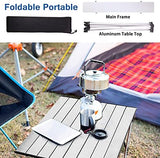 Tesouro Portable Camping Table,Folding Side Table Aluminum Top for Outdoor Cooking, Hiking, Travel, Picnic (Small, Sliver)
