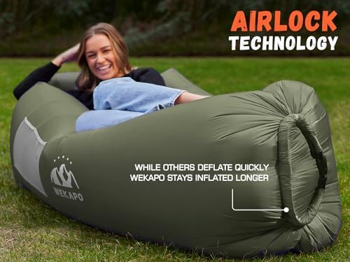 WEKAPO Inflatable Lounger Air Sofa Hammock-Portable,Water Proof& Anti-Air Leaking Design-Ideal Couch for Backyard Beach Traveling Camping Picnics & Music Festivals