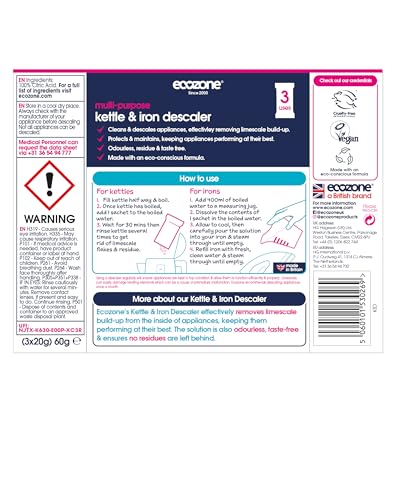 Ecozone Kettle & Iron Descaler (3x20g)