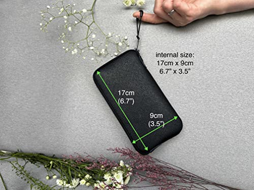 OneJoy Neoprene Phone Pouch, Lightweight Protective Cellphone Sleeve with Large Zipper Opening, Inner Pocket, Thermal Insulated, Durable Cell Phone Carrier for iPhone & Smartphones [ Black ]