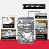 Ever Ready First Aid Mylar Rescue Blanket, Large Silver Thermal Sheet for Emergency and Survival, 54” x 84” – 20 Count