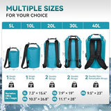 MARCHWAY Floating Waterproof Dry Bag Backpack 5L/10L/20L/30L/40L, Roll Top Sack Keeps Gear Dry for Kayaking, Rafting, Boating, Swimming, Camping, Hiking, Beach, Fishing