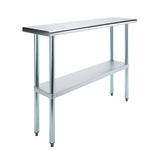 AmGood 14 in. x 48 in. Stainless Steel Work Table | Metal Kitchen Food Prep Table | NSF