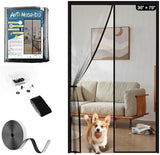 Magnetic Screen Door Mesh Keeps Bugs Out: Door Screen Magnetic Closure 36" x 83" Fits Door Size 34" x 82" - Magnetic Door Curtain Heavy Duty Fiber Fabric Washable - Hands Free Entry