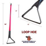 BULLY TOOLS 12-Gauge Loop Hoe w/Fiberglass Handle - Heavy-Duty Garden Hoe Tool for Weeding, Gardening, & Landscaping - Durable Tool for Everyday Garden Soil and Lawn Preparation - Made in The USA