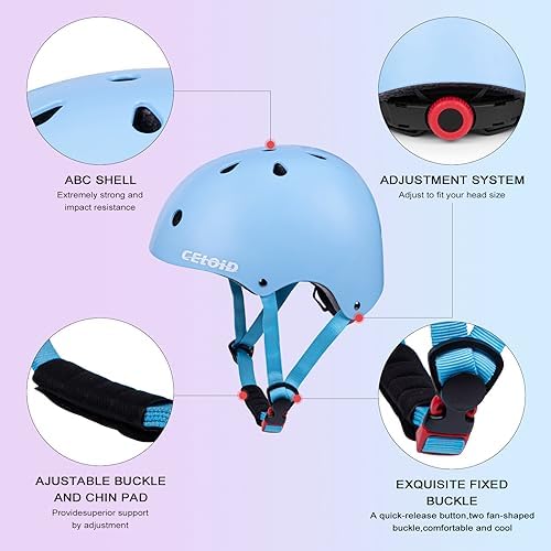 Kids Bike Helmet,Toddler Skateboard Helmets for Ages 2-3-5-8-14 Years Boys Girls，Adjustable Multi-Sport Bicycle Skateboarding Football Roller Skating Scooter Rollerblade Balance Bike Helmet
