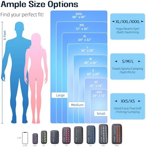 BAGAIL Camping Towel with EVA Case, Compact & Ultra Soft Microfiber Travel Towel - Super Absorbent & Lightweight Quick Dry Towels for Sports, Beach, Gym, Backpacking, Hiking and Yoga