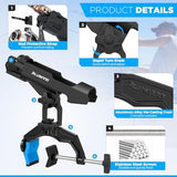 PLUSINNO 1/2/4 Pack Fishing Rod Holders for Boat, Fishing Rod Holder with Enlarge Clamp, Innovative Dual-V Shaped Design, Fit Round/Square Tube Boat Fishing, Fishing Gear, Fishing Gifts for Men