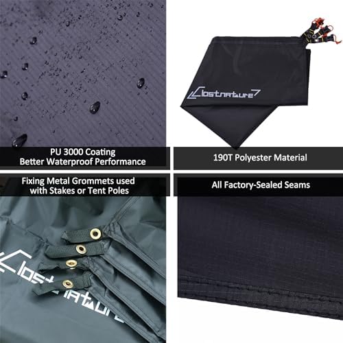 Clostnature Tent Footprint - Waterproof Camping Tarp, Heavy Duty Tent Floor Saver, Ultralight Ground Sheet Mat for Hiking, Backpacking, Hammock, Beach - Storage Bag Included