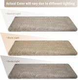 PURE ERA Carpet Stair Treads Ultra Plush 9.5" X 30"Soft Bullnose Indoor Stair Protectors Pet-Friendly Non-Slip Skid Resistant Tape Free Washable Reusable(14 Pieces, Cream Gray)