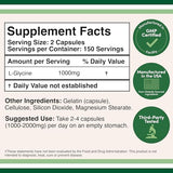 Glycine Supplement - 1,000mg Glycine Powder per Serving (300 Capsules) The Relaxing Amino Acid (Glicina) (Third Party Tested, Gluten Free, Non-GMO) by Double Wood