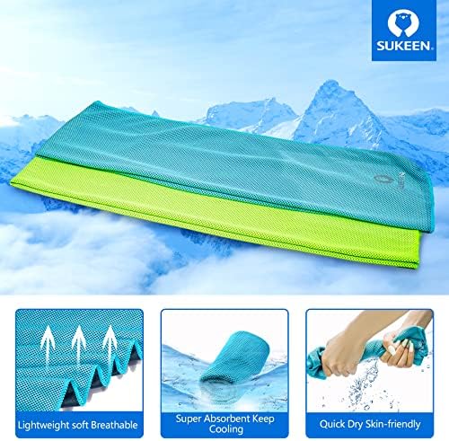 [4 Pack] Cooling Towel (40"x12"),Ice Towel,Soft Breathable Chilly Towel,Microfiber Towel for Yoga,Sport,Running,Gym,Workout,Camping,Fitness,Workout & More Activities (Grey/Green/Pink/Lake Blue)