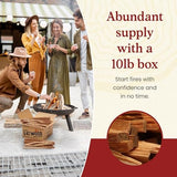 Fatwood Fire Starter Sticks 10 lbs | Premium Resin-Rich Pine Firewood | Fire Stick Ideal for Campfires, Fireplaces, Bonfires | Easy Fire Start with 2 Sticks | Camping Essentials | Comficove