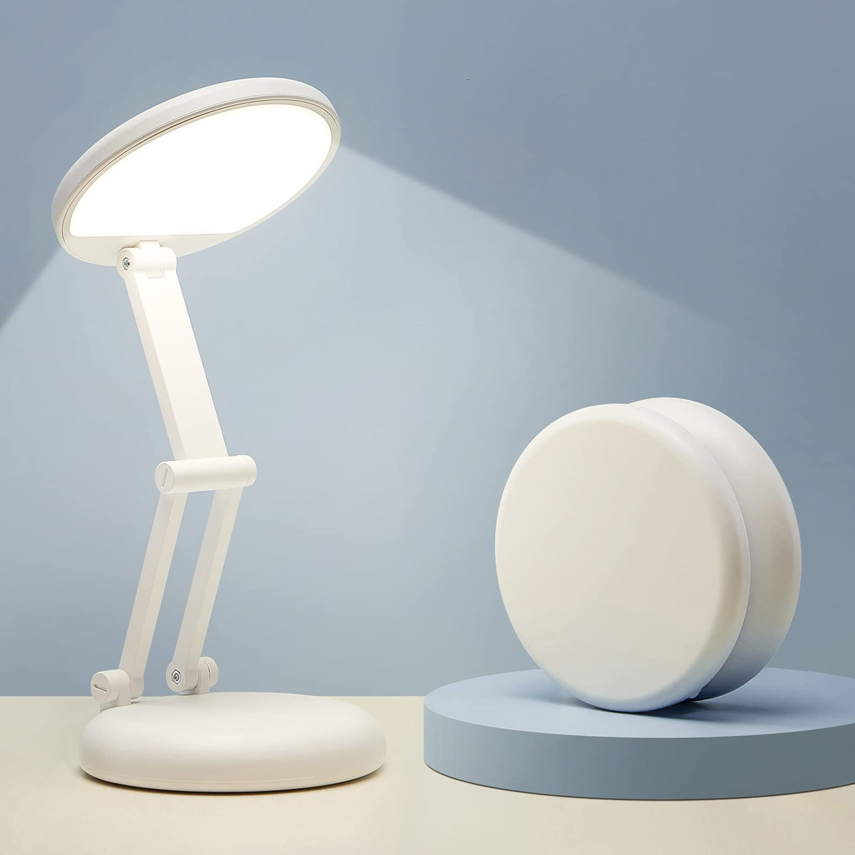 One Fire Cordless Desk Lamp,Dimmable Small Battery Powered Lights,3600mAh Rechargeable Wireless Table Lamp,Mini Lamp&Portable Light for Bed,Book Reading,Home for Small Spaces,Nail Light,Craft,Office