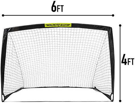 Franklin Sports Blackhawk Backyard Soccer Goal - Portable Pop Up Soccer Nets - Youth + Adult Folding Indoor + Outdoor Goals - Multiple Sizes + Colors - Perfect for Games + Practice