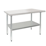 HARDURA Stainless Steel Table 30X36 Inches with Undershelf and Galvanized Legs NSF Heavy Duty Commercial Metel Table for Food Prep