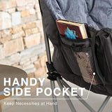 EVER ADVANCED Double Camping Chair for Adults, Padded Folding Camping Love Seat Bench with Side Pocket Portable Camping Couch, Two Person Heavy Duty Folding Outdoor Chair with Cushion,Support 600lbs