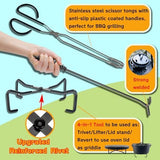 5-in-1 Dutch Oven Camping Accessories Kit - Campfire Cooking Equipment with Heat-Resistant Gloves, 16" Scissors Tongs, Lid Lifter, Lid Stand & Trivet | BBQ Tools, Outdoor Camping Cookware