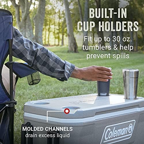 Coleman Classic Series Insulated Portable Wheeled Cooler, Leak-Resistant Outdoor Hard Cooler Keeps Ice up to 5 Days, 62-Quart