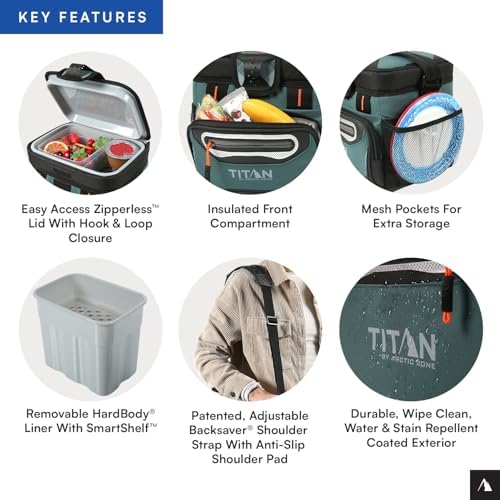 Arctic Zone Titan Deep Freeze Cooler - Zipperless Hardbody Cooler - Small & Large Capacity- Beach & Camping Cooler - Deep Freeze Insulation, HardBody Liner, and SmartShelf