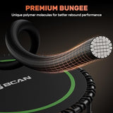 BCAN 450/550 LBS Foldable Mini Trampoline, 40"/48" Adult Fitness Trampoline with Bungees, U Shape Adjustable Foam Handle, Stable & Quiet Exercise Rebounder,Indoor/Outdoor Workout