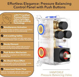 VANFOXLE Shower Faucet Set Matte Black Shower System,Push Button Diverter Shower Faucet with 2 in 1 Handheld,Ceiling Mount 10 Inch Shower Head with 6 Inch Wall Mount Shower Head