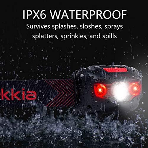 Vekkia Ultra Bright LED Headlamp Flashlight (2 Pack), White and Red Light Headlight with Adjustable Headband, IPX6 Waterproof Head Lamp for Outdoors,Camping,Running,Cycling,Hiking. Batteries Included