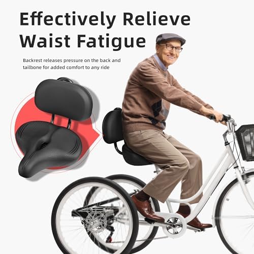 Oversized Bike Seat for Peloton Bike & Bike+, Comfort Seat Cushion Compatible with Peloton, Road or Exercise Bikes, Bicycle Wide Saddle Replacement for Men & Women, Accessories for Peloton