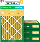 Filterbuy 16x25x4 Air Filter MERV 11 Allergen Defense (4-Pack), Pleated HVAC AC Furnace Air Filters Replacement (Actual Size: 15.50 x 24.50 x 3.63 Inches)