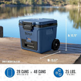 Ninja FrostVault 30qt Wheeled Cooler with Dry Zone, Integrated Fridge-Temp Dry Storage Drawer, Premium Heavy-Duty Insulated Cooler, Keeps Ice for Days, Lakeshore Blue, FB230BL