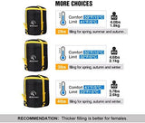 REDCAMP Cotton Flannel Sleeping Bag for Camping Backpacking, Adults Cold Weather Envelope Sleeping Bags with 2/3/4lbs Filling