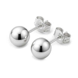 KEZEF 925 Sterling Silver Ball Stud Earrings for Women, 8mm