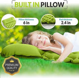 Kids Sleeping Pad for Camping and Sleepovers with Pillow, Inflatable Camping Mattress for Backpacking & Travel, Thick Toddler Cot Mat, Fast Inflating Camping Sleeping Pads for Kids