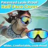 Vvinca Swim Goggles with Nose Cover, 2 Pack Wide View Diving Mask Anti-Fog UV No Leak Toddlers Swimming Goggles for Kids 3-15