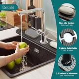 Diatomite Sink Splash Guard - DryingNeat Kitchen Faucet Mat, Instant Dry Water Absorbing Stone Tray for Sink, Durable Black Protector for Kitchen Bathroom Counter [Dark Grey, 23.6"x 3.9"]