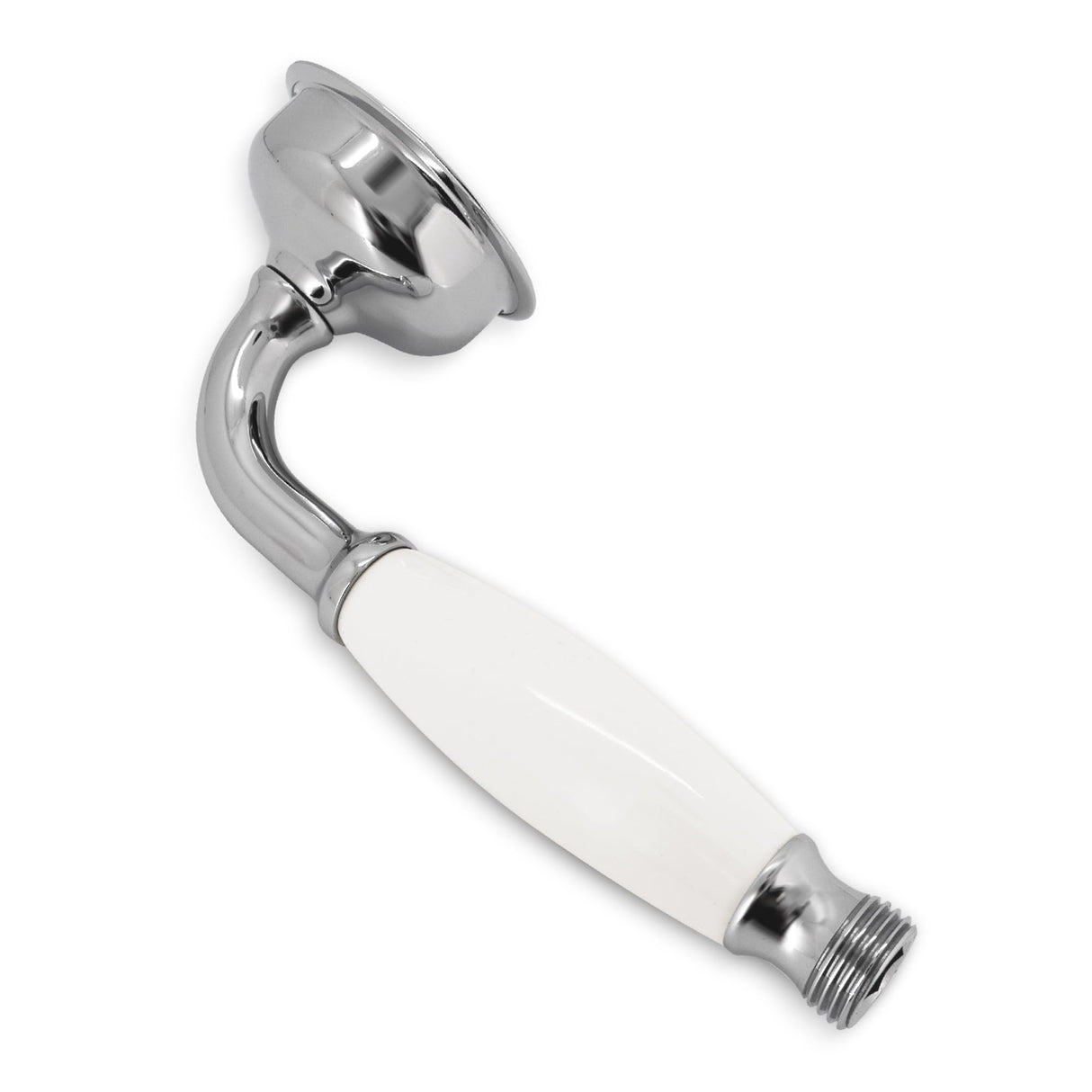 Vancoco Classic Handheld Shower Head - Universal Traditional Ceramic Handle High Pressure Brass Chrome Finish