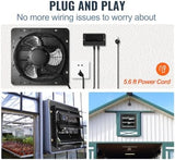 VEVOR 14'' Exhaust Fan with Temperature Humidity Controller, 1513 CFM, 10-Speed Adjustable Wall Mount Attic Fan, Ventilation and Cooling for Greenhouses, Garages, Sheds, ETL Listed