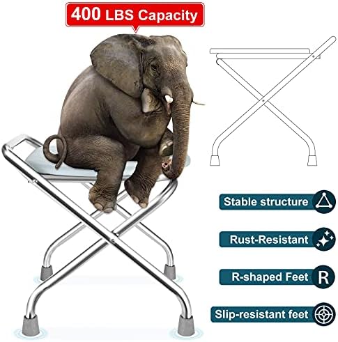 BLIKA Portable Toilet for Camping, 400LBS Stainless Steel Foldable Camp Travel Toilet for Adults, 16-Inch for Truckers, Camping, RV Travel, Road Trips, Outdoor Use