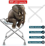 BLIKA Portable Toilet for Camping, 400LBS Stainless Steel Foldable Camp Travel Toilet for Adults, 16-Inch for Truckers, Camping, RV Travel, Road Trips, Outdoor Use