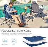 EVER ADVANCED Padded Hammock Camping Chair, Oversized Heavy Duty Swing Chair with Detachable Cup Holder, Portable Folding Rocking Camping Chair for Outdoor&Indoor, Support Up to 400lbs, Blue