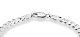 Miabella 925 Sterling Silver Italian 5mm Solid Diamond-Cut Cuban Link Curb Chain Bracelet for Men Women, Made in Italy (Length 7 Inches)