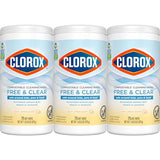 Clorox Free & Clear Compostable Cleaning Wipes, Light Lemon Scent, 75 Count, Pack of 3 (Pack May Vary)
