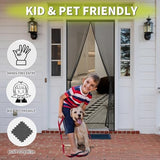 Magnetic Screen Door -Fit for Door Size:32x78 Inch, Hands Free Mesh Partition, Heavy Duty Screen Door Mesh Curtain Keeps Bugs Out, Frame Hook & Loop, Pet and Kid Friendly, Screen Door Size 34x80