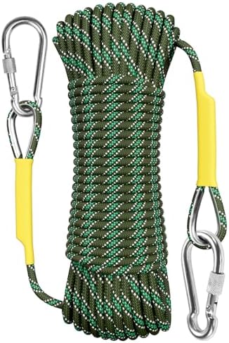 X XBEN Outdoor Climbing Rope 10M(32ft) 20M(64ft) 30M(96ft) 50M(160ft) 70M(230ft) 152M(500FT) 352M(1000FT) Static Rock Climbing Rope for Escape Rope Ice Climbing Equipment Fire Rescue Parachute