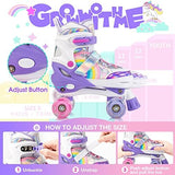 SULIFEEL Rainbow Unicorn 4 Size Adjustable Light up Roller Skates for Girls Boys for Kids